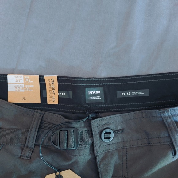 Prana Stretch Zion Pant II Mens 31x32 Dark Iron Cargo Pants Hiking Outdoor - Picture 16 of 16